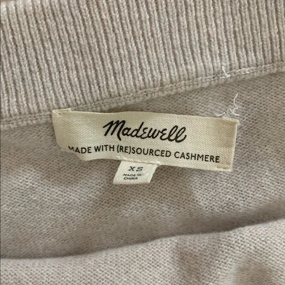 Madewell Cream Cashmere Sweater Crop Tank Top XS - Picture 3 of 7